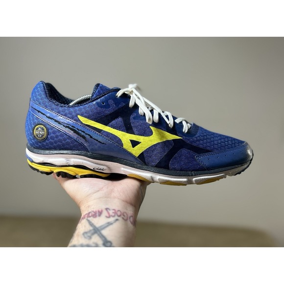 Mizuno Wave Rider 17 Men's 12 Blue/yellow/white - Picture 7 of 12